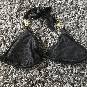 Leopard Black Bikini Top